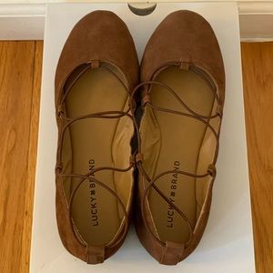 LUCKY BRAND Lace Up Ballet Flats